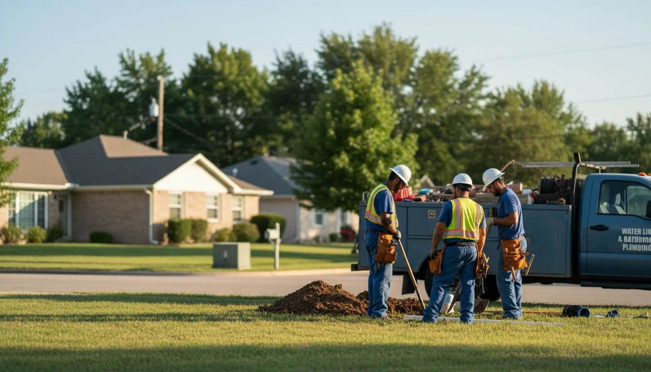 Residential water line and bathroom plumbing service in Midvale, OH
